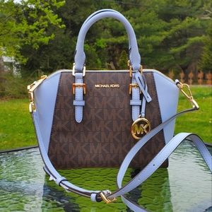 NWT Michael Kors Meduim Ciara Satchel in Pale Blue.